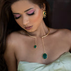 Green Onyx Collar Drop Necklace | Unique statement jewelry DIORA