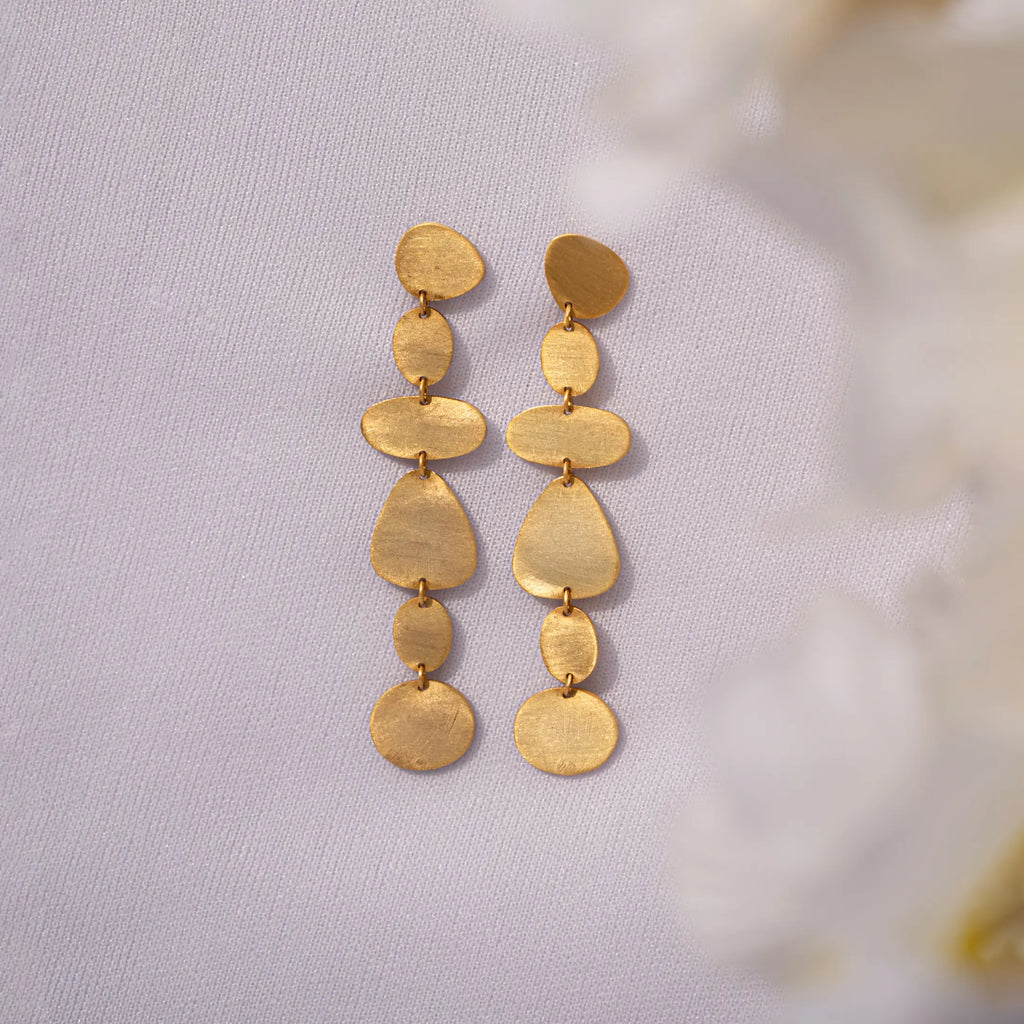 Gold drop long statement earrings | Fashion earrings Gifting DIORA