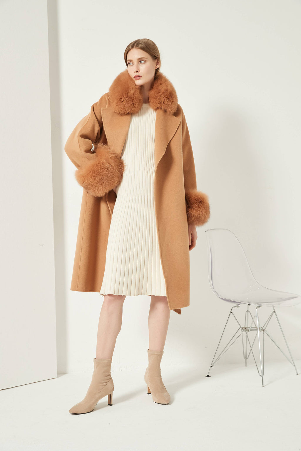 Diana Cashmere Coat & Fox Fur