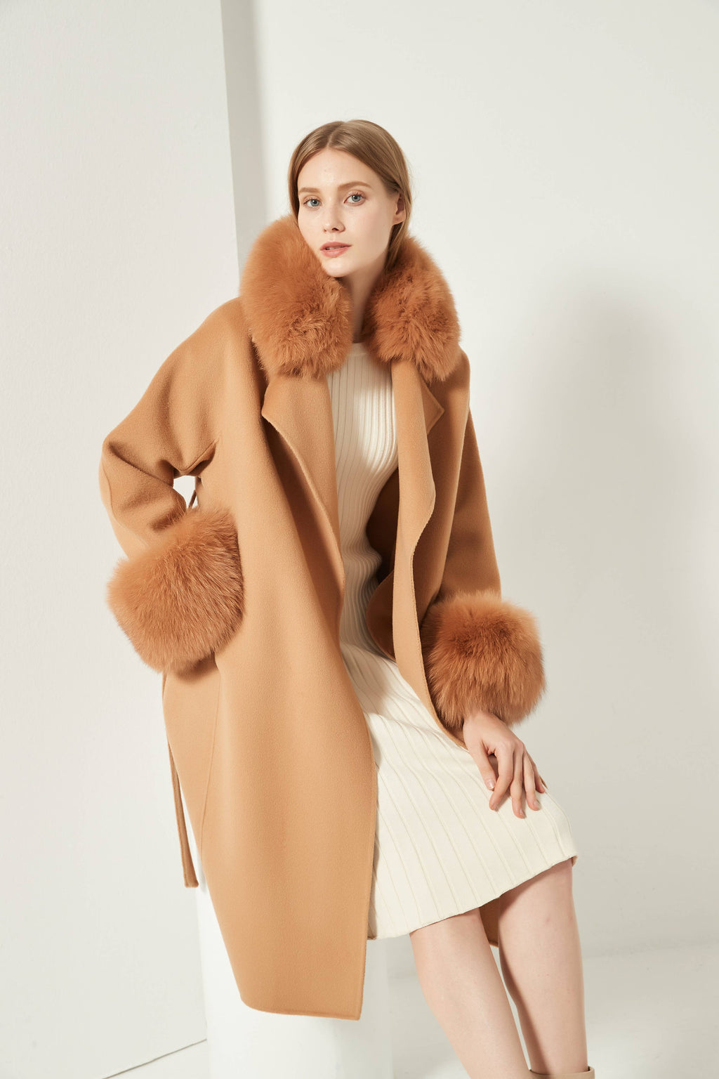 Diana Cashmere Coat & Fox Fur