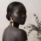 Gold Oversized Drop Earrings | Boho Statement jewelry DIORA