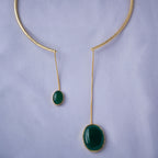 Green Onyx Collar Drop Necklace | Unique statement jewelry DIORA