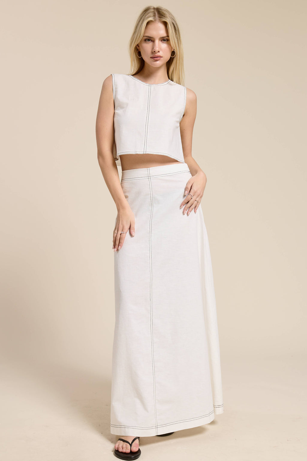 Santorini Linen Maxi Set