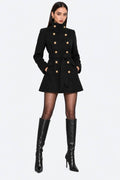 Black Wool Mini Coat