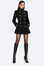 Black Wool Mini Coat