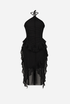 Ria Ruffle Mesh Midi Dress