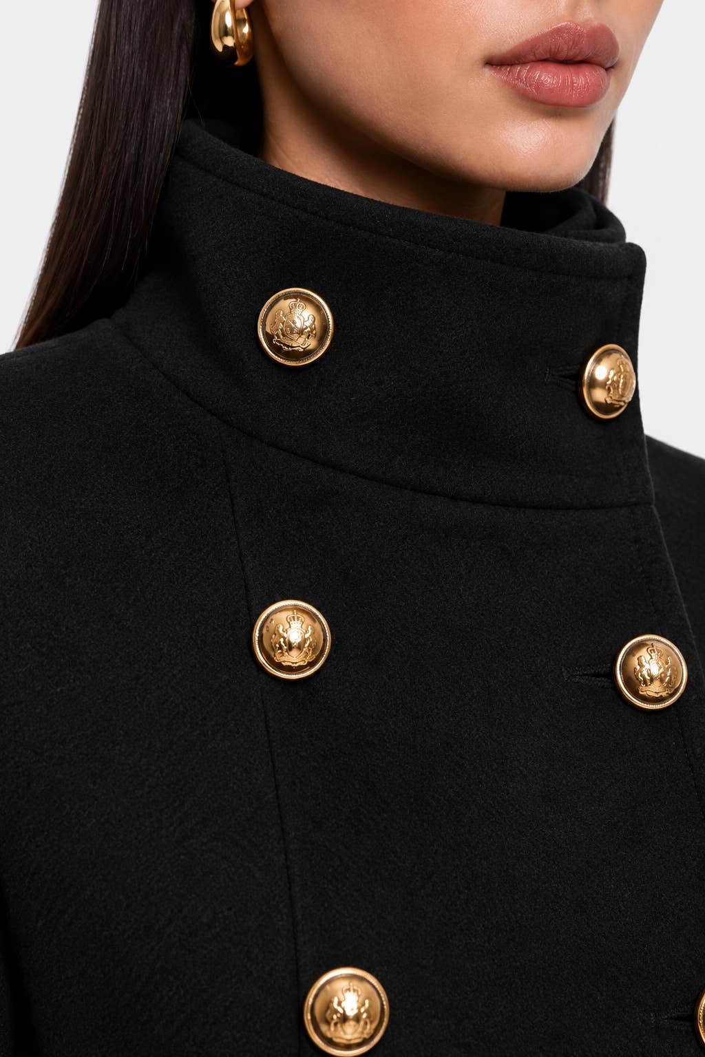 Black Wool Mini Coat