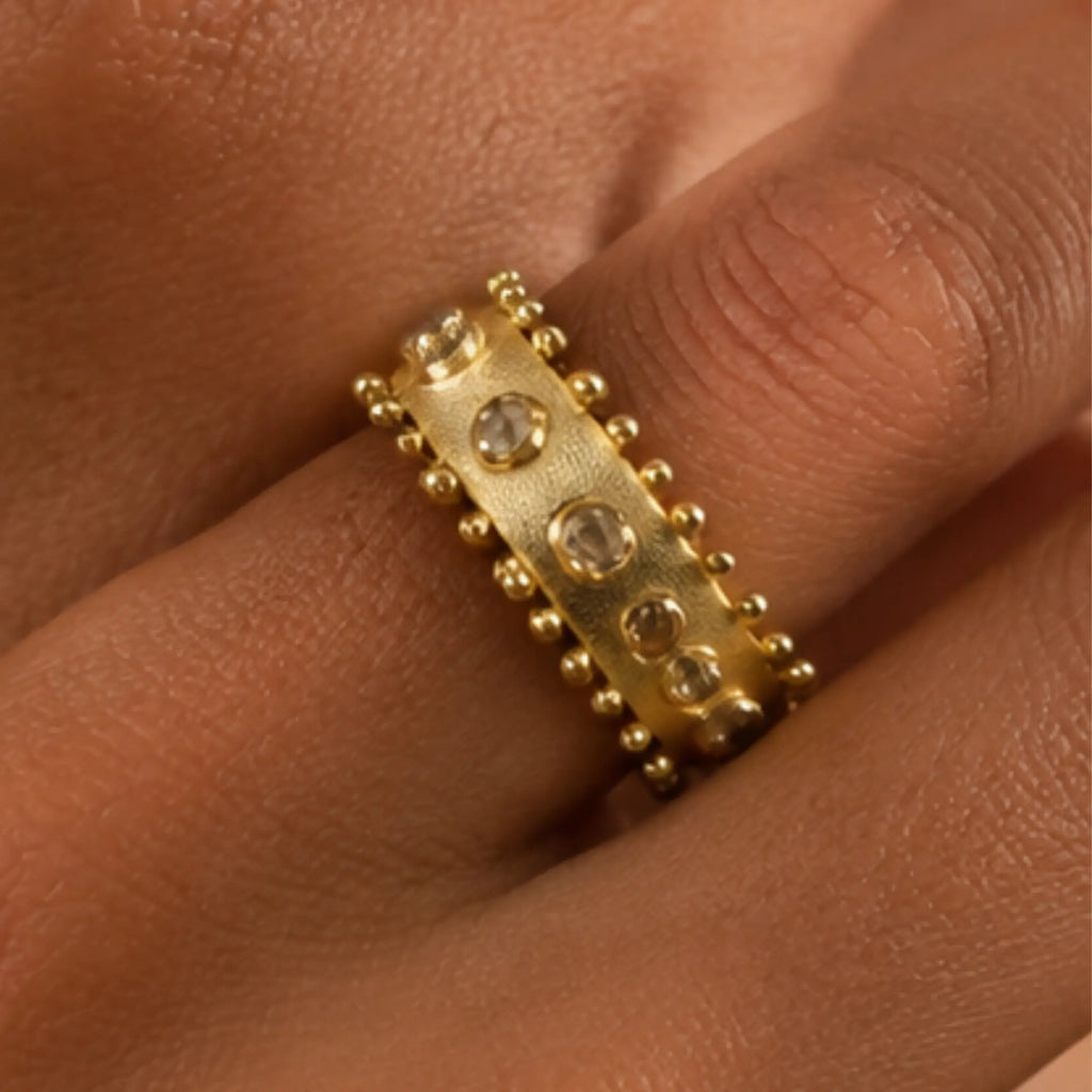 Stackable Ring Bands in Citrine Peridot Blue Topaz Garnet DIORA