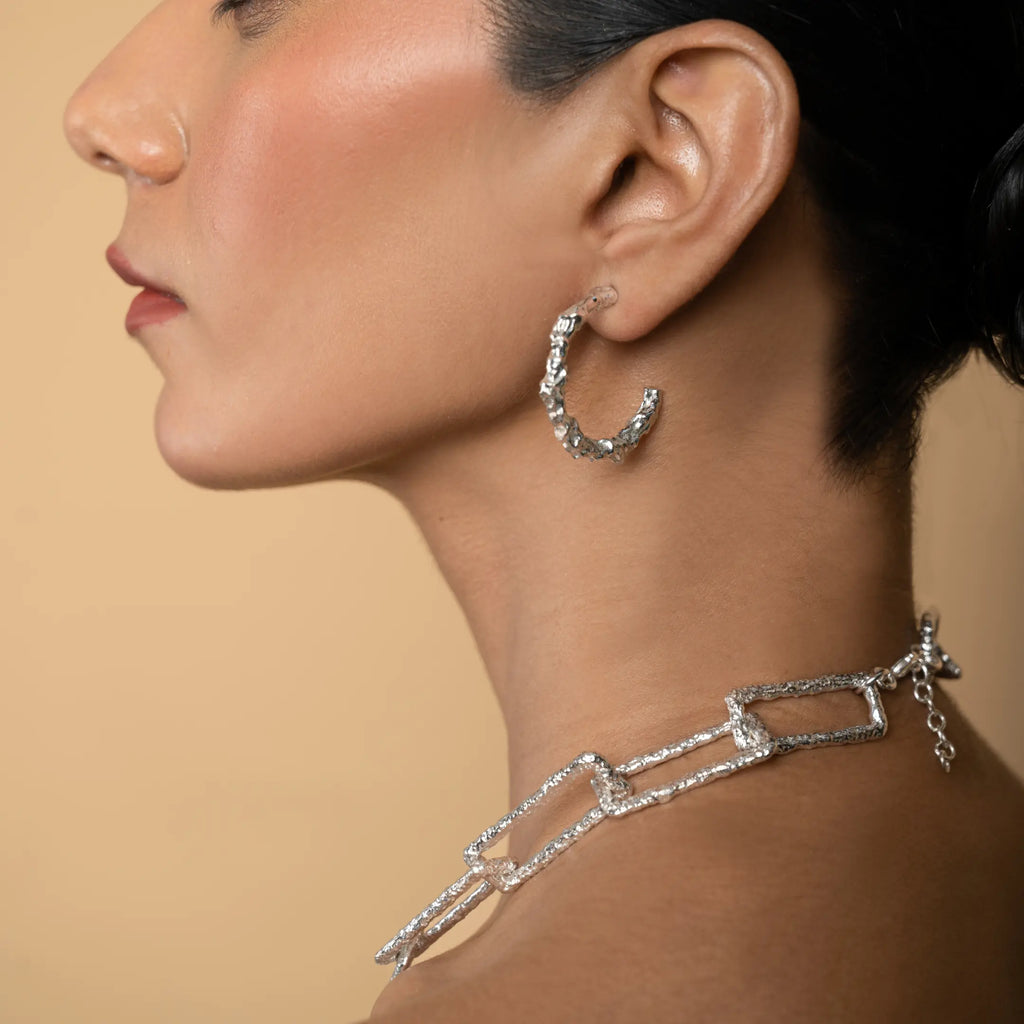 Textured Metal Link Necklace |  Classic Western Jewelry DIORA