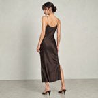 Espresso Silk Midi Dress
