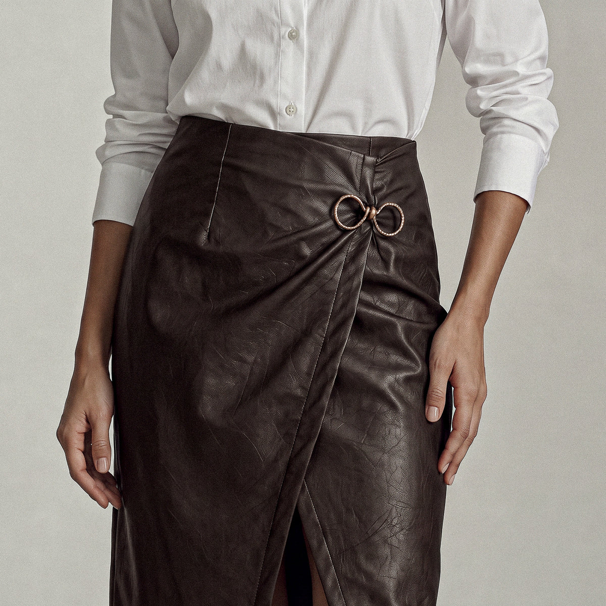 Flavia Italian Eco-Leather Skirt