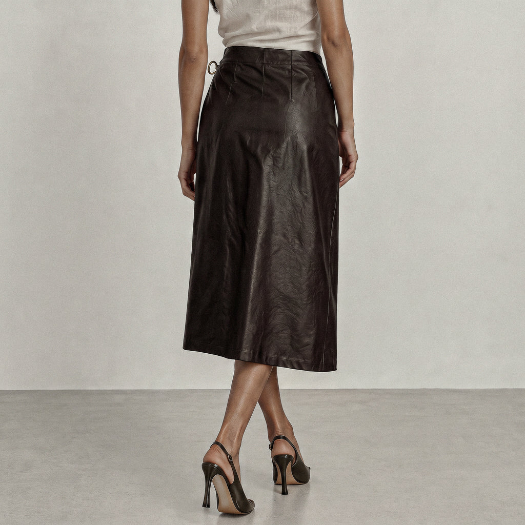 Flavia Italian Eco-Leather Skirt
