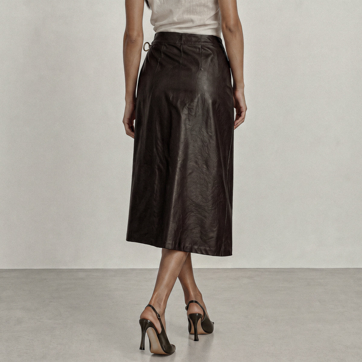 Flavia Italian Eco-Leather Skirt