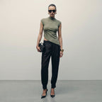 Pleated Satin Balloon Pants
