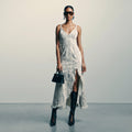 Python Frayed Hem Dress