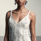 Python Frayed Hem Dress