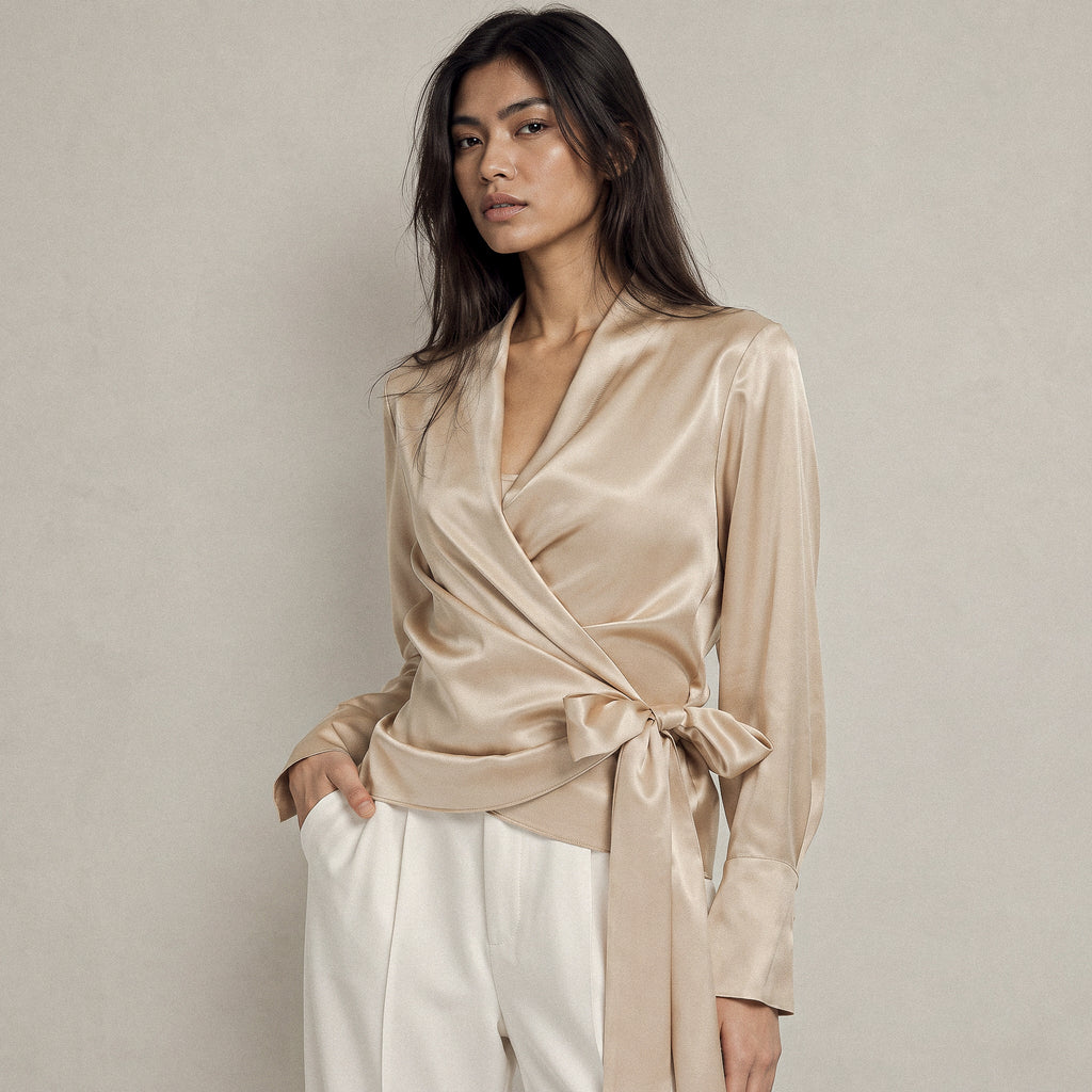 Silk Wrap Blouse