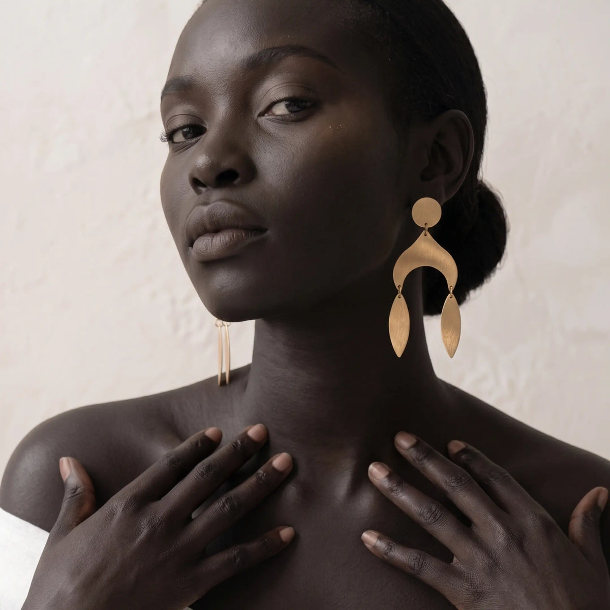 Gold Oversized Drop Earrings | Boho Statement jewelry DIORA