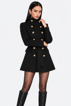 Black Wool Mini Coat