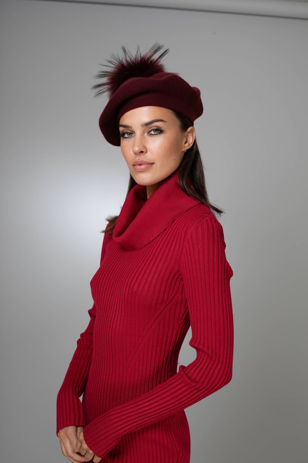 Burgundy Cashmere Beret