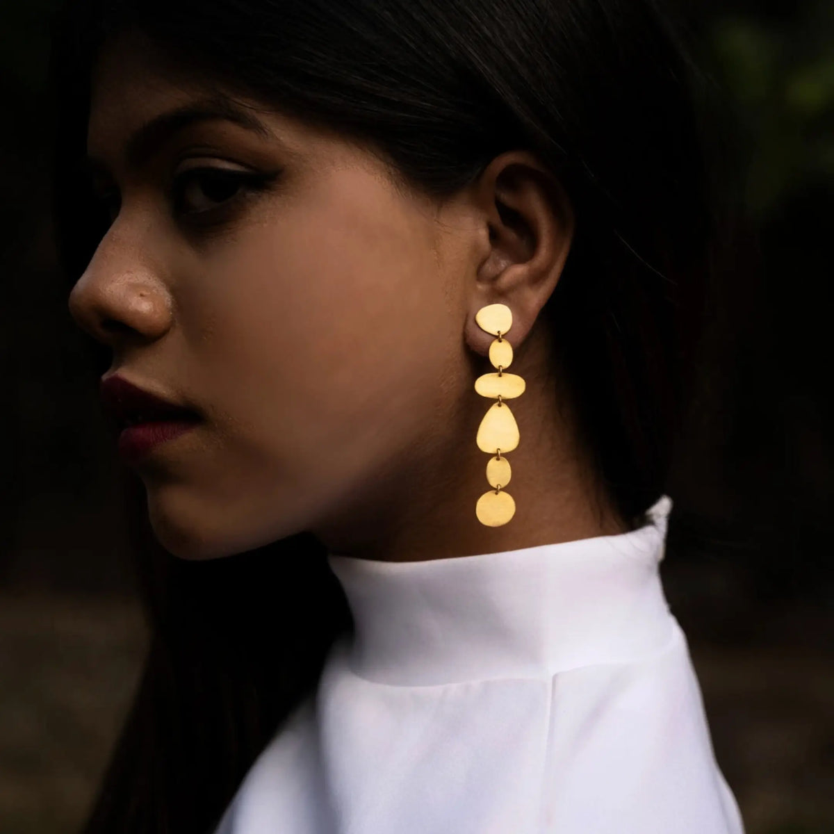 Gold drop long statement earrings | Fashion earrings Gifting DIORA
