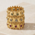 Stackable Ring Bands in Citrine Peridot Blue Topaz Garnet DIORA