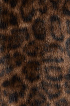 Leopard Print Faux Fur Long Coat Jacket LE LIS