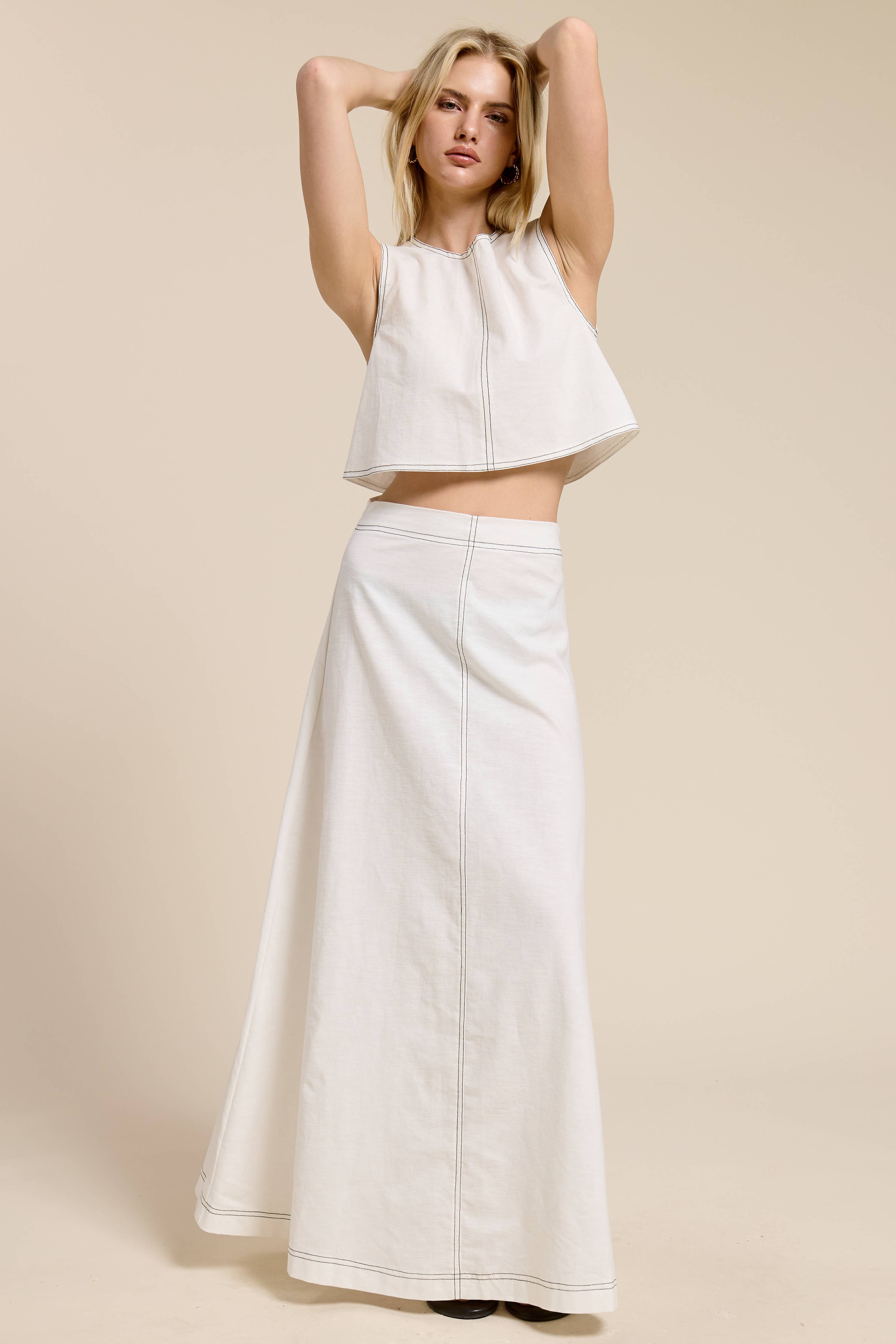 Santorini Linen Maxi Set