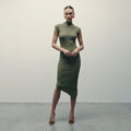 Asymmetric Midi Sweater Dress