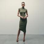 Asymmetric Midi Sweater Dress