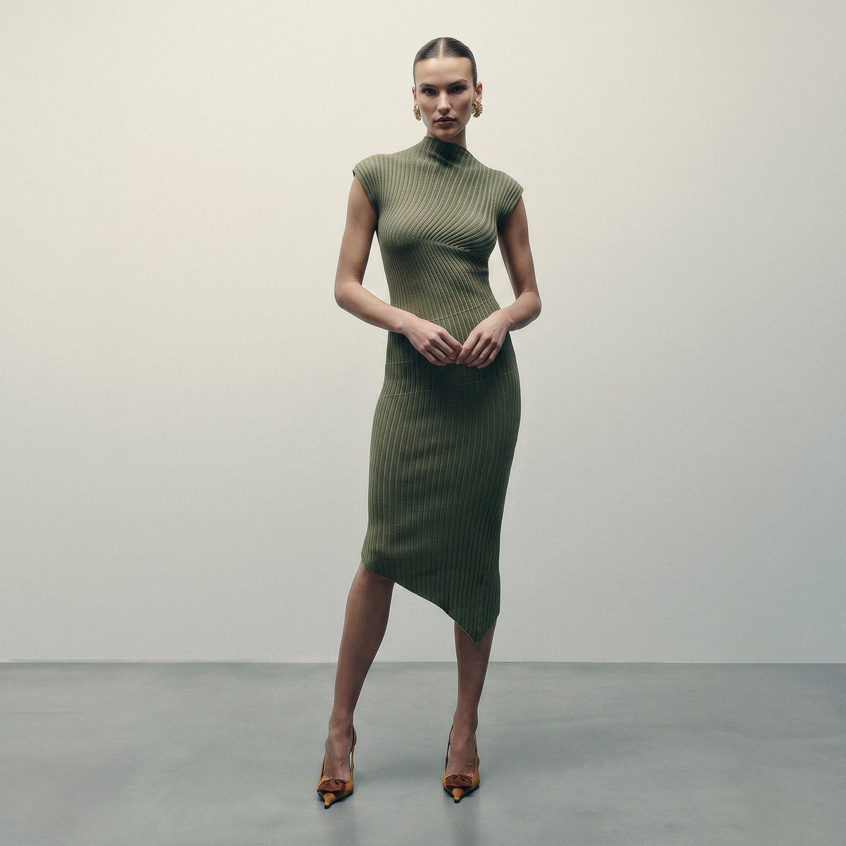 Asymmetric Midi Sweater Dress