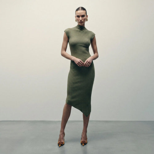 Asymmetric Midi Sweater Dress Avec Les Filles