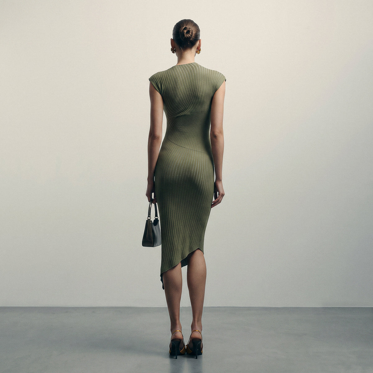 Asymmetric Midi Sweater Dress